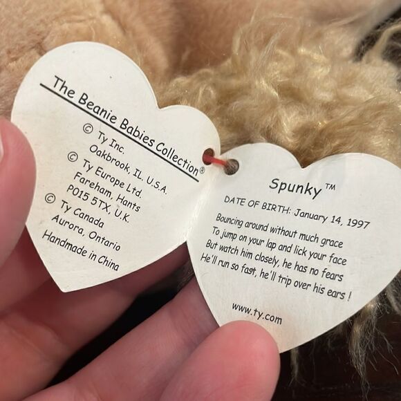 1997 Spunky the Cocker Spaniel Dog Blonde PE Pellets with all Tags 9” long - Picture 2 of 7